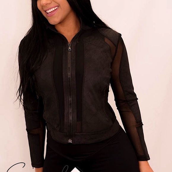 🆕🌿🤍LA SOCIETY: WHITE Suede Quilted Zip Up Jacket w/Mesh Panel LARGE - Picture 10 of 13